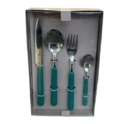 Abert Servizio 24 Posate Bolero Verde Scuro Con Manico In Abs