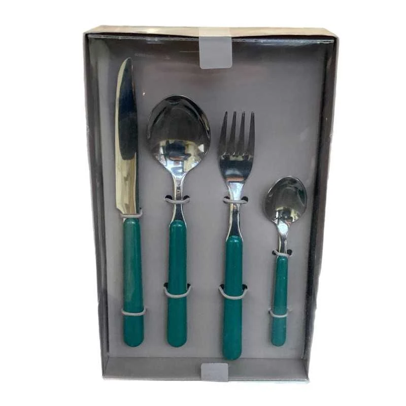 Abert Servizio 24 Posate Bolero Verde Scuro Con Manico In Abs 1 Abert Servizio 24 Posate Bolero Verde Scuro Con Manico In Abs