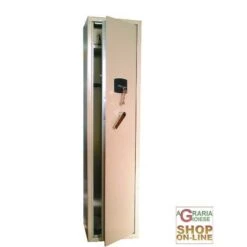 TORO ARMADIO PORTAFUCILI FUCILIERA CINQUE POSTI CON TESORETTO CM.35x30x145h.