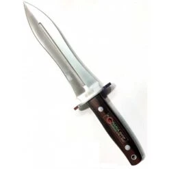 AZERO COLTELLO PUGNALE CACCIA MANICO IN EBANO CON FODERO IN PELLE CM. 34 MOD. 203111