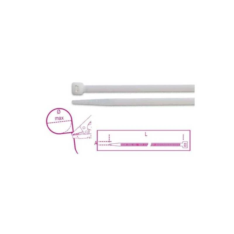 BETA ART. 1748-BV2 FASCETTE DI CABLAGGIO NYLON BIANCHE MM. 4,8x200 PZ. 100 1 BETA ART. 1748-BV2 FASCETTE DI CABLAGGIO NYLON BIANCHE MM. 4,8x200 PZ. 100