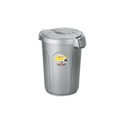 Stefanplast Bidone Jerry Per Rifiuti Con Coperchio Silver Lt. 23