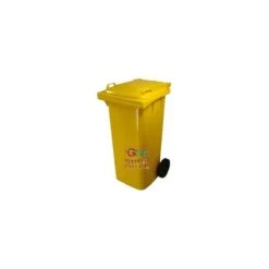 BIDONE NETTEZZA URBANA QUADRATO CON RUOTE LT. 120 GIALLO