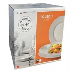 BORMIOLI SET 18 PIATTI PIANO FONDO E DESSERT SERIE TOLEDO