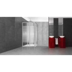 BOX DOCCIA CRISTALLO TRASPARENTE Mm.3 Cm. 68-80x79-90