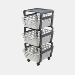 CARRELLINO PORTAOGGETTI CON RUOTE MODULA COLORE Ghiaccio Cm. 41,5x29x75h.