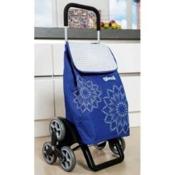 CARRELLO PORTASPESA SALISCALE GIMI TRIS FLORAL BLU CON 6 RUOTE