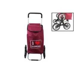 CARRELLO PORTASPESA SALISCALE TRIS ROSSO CON 6 RUOTE Lt. 46