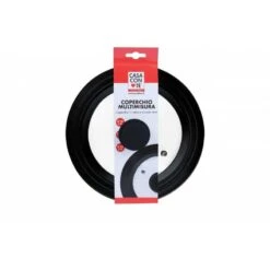 CASA CON TE COPERCHIO IN VETRO/SILICONE NERO 20/22/24 DIAM. 25,5 CM.