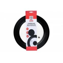 CASA CON TE COPERCHIO IN VETRO/SILICONE NERO 26/28/30 DIAM. 31,5 CM.