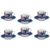 CASA CON TE SET 6 TAZZINE DA CAFFE MULTICOLOR PORCELLANA CON PIATTINO CC. 90 -Vendite Agrariagioiese casa con te set 6 tazzine da caffe multicolor porcellana con piattino cc 90