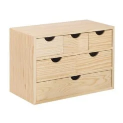 CASSETTIERA IN LEGNO MINI BLOC 6 CASSETTI CM. 40x20x28h.