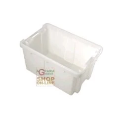 CESTA REGINA CHIUSA IN PLASTICA BIANCA CM. 58X38X31,5 H.