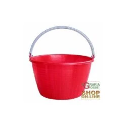 CESTA TONDA ROSSO AGRICOLA MANICO PIEGHEVOLE LT. 16
