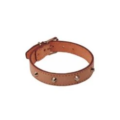 COLLARE CUOIO CON BORCHIE MM. 35