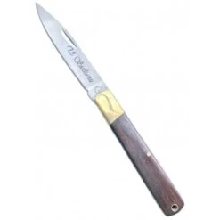 Coltello Sfilato Tipo Il Siciliano Con Testine In Ottone E Manico In Palissandro Cm. 17