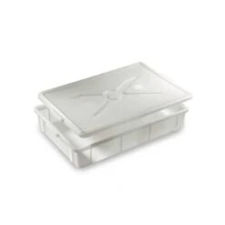CONTENITORE CASSETTA BIANCA CHIUSA SOVRAPPONIBILE PER CUCINA PIZZA PROFESSIONALE Cm. 60x40x10h.