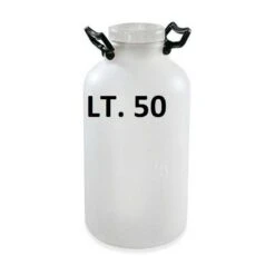 CONTENITORE FUSTO BOTTIGLIONE IN PLASTICA CON BOCCA LARGA BIANCO LT. 50