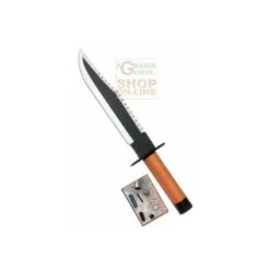 CROSSNAR PUGNALE DI SOPRAVVIVENZA CON KIT E FODERO LAMA IN ACCIAIO INOX CM. 25,5