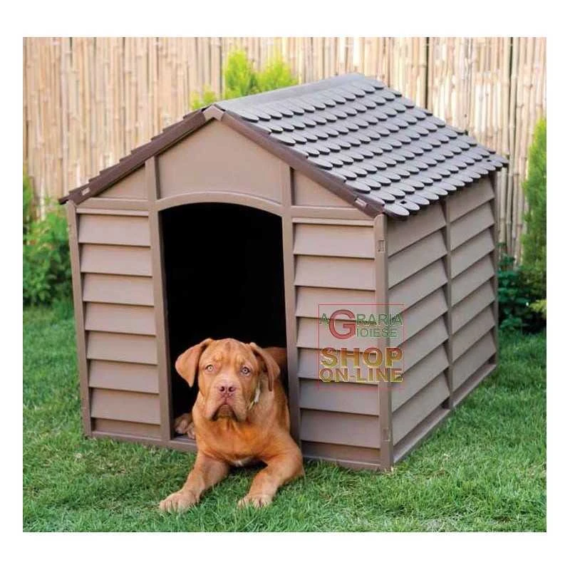 CUCCIA PER CANI DI MEDIA TAGLIA IN PLASTICA PVC CM.78x84x80h. SMONTABILE MARRONE 2 CUCCIA PER CANI DI MEDIA TAGLIA IN PLASTICA PVC CM.78x84x80h. SMONTABILE MARRONE - immagine 2