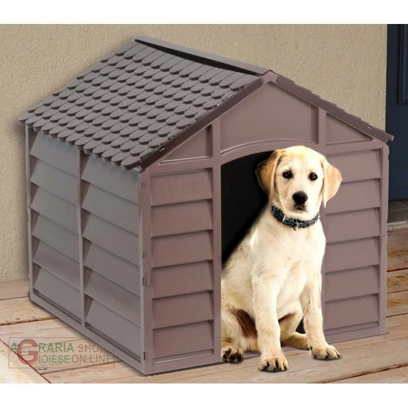 CUCCIA PER CANI DI PICCOLA TAGLIA IN PLASTICA PVC CM.71x71x68h. SMONTABILE MARRONE 1 CUCCIA PER CANI DI PICCOLA TAGLIA IN PLASTICA PVC CM.71x71x68h. SMONTABILE MARRONE