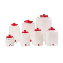 DEMETRA BOTTIGLIONE IN PLASTICA BOCCA LARGA MANICO IN PLASTICA CON RUBINETTO LT. 50