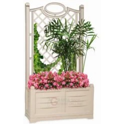 Fioriera Con Spalliera Bama Separè Colore Bianco Cm. 80x42,5x150h -Vendite Agrariagioiese fioriera con spalliera bama separe colore bianco cm 80x425x150h 1