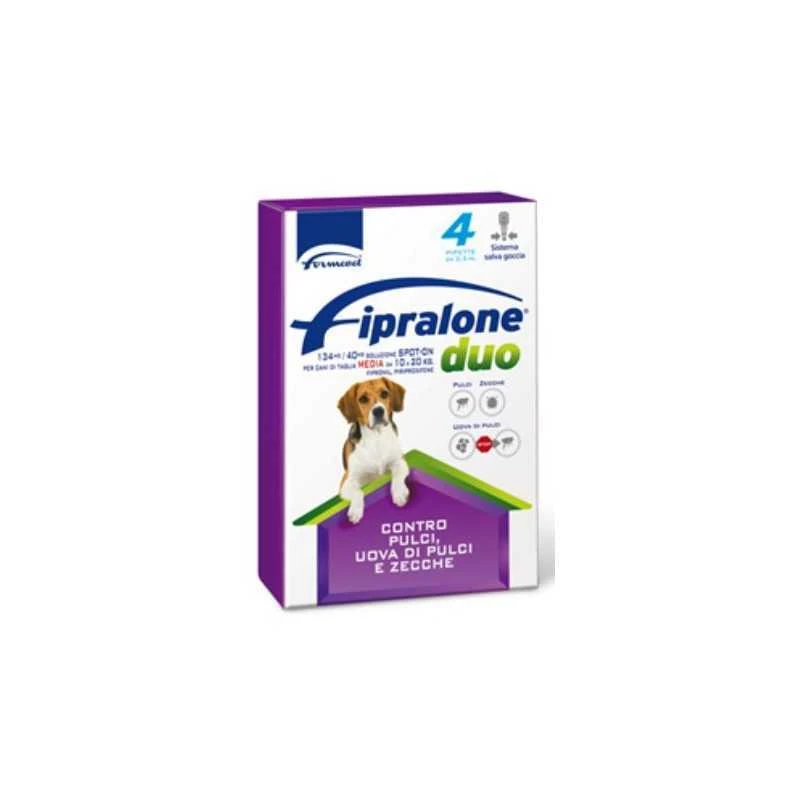 FIPRALONE DUO SPOT ON GATTO ANTIPARASSITARIO PER CANI MEDIA TAGLIA DA KG. 10 A 20 PZ. 4 - immagine 2