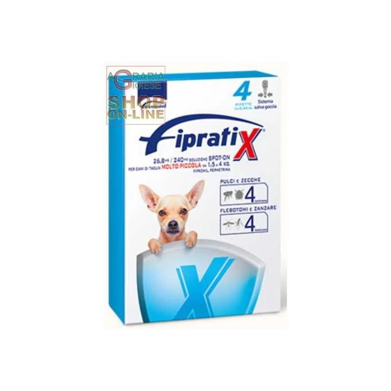 FIPRATIX SPOT-ONE ANTIPARASSITARIO PER CANI DI TAGLIA MOLTO PICCOLA DA KG. 1,5 A 4 PZ. 4
