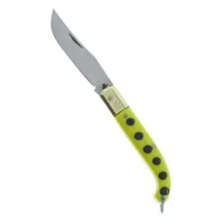 Fraraccio Coltello Zuavo Manico Corno Giallo Testina Ottone Cm. 17