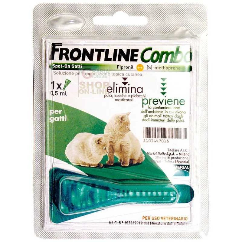 FRONTLINE ANTIPARASSITARIO PULCI ZECCHE COMBO PER GATTI E FURETTI ML. 0,5 2 FRONTLINE ANTIPARASSITARIO PULCI ZECCHE COMBO PER GATTI E FURETTI ML. 0,5 - immagine 2