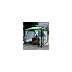 GAZEBO IN FILO MT.3X3 DECORATO VERDE STRUTTURA IN METALLO