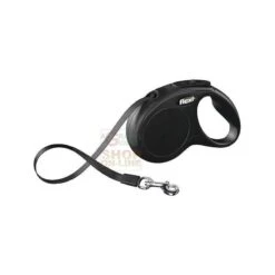 GUINZAGLIO AUTOMATICO FLEXI NEW CLASSIC A FETTUCCIA NERO KG. 50 MT. 5