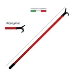 IRGE ASTA APPENDIABITI IN PLASTICA ROSSA CON DOPPIO GANCIO CM. 150