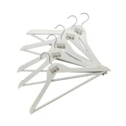 IRGE GRUCCIA OMETTI IN LEGNO BIANCO PER VESTITI PZ. 5