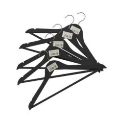 IRGE GRUCCIA OMETTI IN LEGNO NERO PER VESTITI PZ. 5