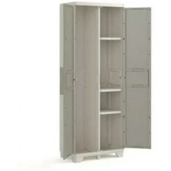 Keter Wood Grain Armadio Utility Con Porta Scope Grigio Con Porte Disegno Legno Cm. 68x39x182h.mod. GT/WDG