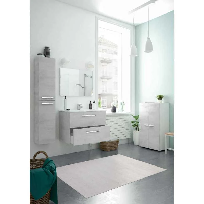 KIT MOBILE BAGNO ARUBA CON 2 CASSETTI Cm. 80x45x57h. CEMENTO 1 KIT MOBILE BAGNO ARUBA CON 2 CASSETTI Cm. 80x45x57h. CEMENTO