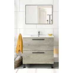 KIT MOBILE BAGNO ATHENA CON 2 CASSETTI Cm. 80 ROVERE ALASKA