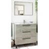 KIT MOBILE BAGNO CON 3 CASSETTI Cm. 80 E SPECCHIO ROVERE ALASKA -Vendite Agrariagioiese kit mobile bagno con 3 cassetti cm 80 e specchio rovere alaska