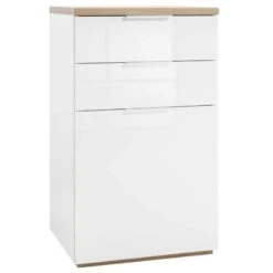 KIT MOBILE CON 2 CASSETTI E 1 ANTA BIANCO ROVERE Cm. 60x50x102h.