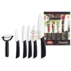 MAX SET CERAMICA - 5 COLTELLI + PELAPATATE -Vendite Agrariagioiese max set ceramica 5 coltelli pelapatate 1