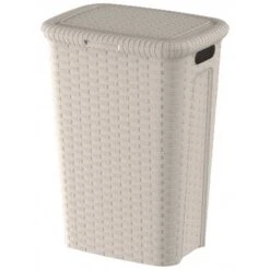 MAZZEI CINDY CONTENITORE PER BIANCHERIA CON COPERCHIO AVORIO Litri 50 Cm. 33x44x60h.