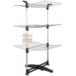 METALTEX CICLONE STENDIBIANCHERIA VERTICALE A TRE PIANI ESTENSIONE MT. 40