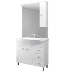 MOBILE BAGNO BIANCO EVA Cm.105 COMPLETO