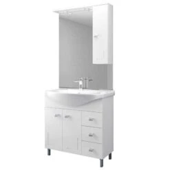 MOBILE BAGNO BIANCO EVA Cm.85 COMPLETO