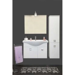 MOBILE BAGNO SOSPESO BRILLO Cm. 85 BIANCO