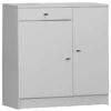 MOBILE BIANCO LACCATO CON 2 ANTE E 1 CASSETTO Cm. 77x34x80h. 342TL