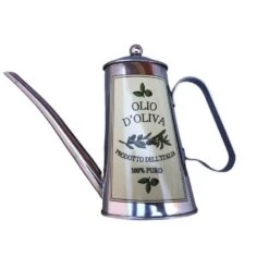 OLIERA IN ACCIAIO INOX OVALE CON SCRITTA OLIO D'OLIVA PRODOTTO DELL'ITALIA 100% PURO Ml. 500 -Vendite Agrariagioiese oliera in acciaio inox ovale con scritta olio d oliva prodotto dell italia 100 puro ml 500 2