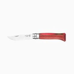 OPINEL COLTELLO INOX N. 12 BETULLA CON MANICO IN LAMELLE ROSSO